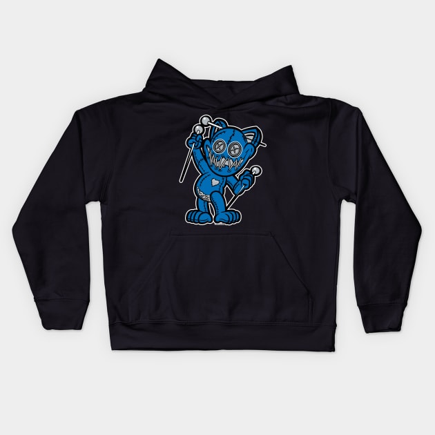 Happy VooDoo Kitty Cat Doll Detroit Colors Kids Hoodie by eShirtLabs